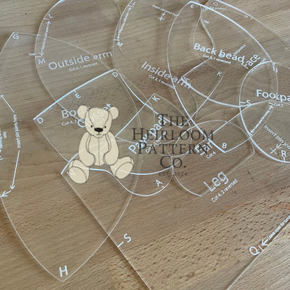 Acrylic Barnaby Memory Bear Pattern Template